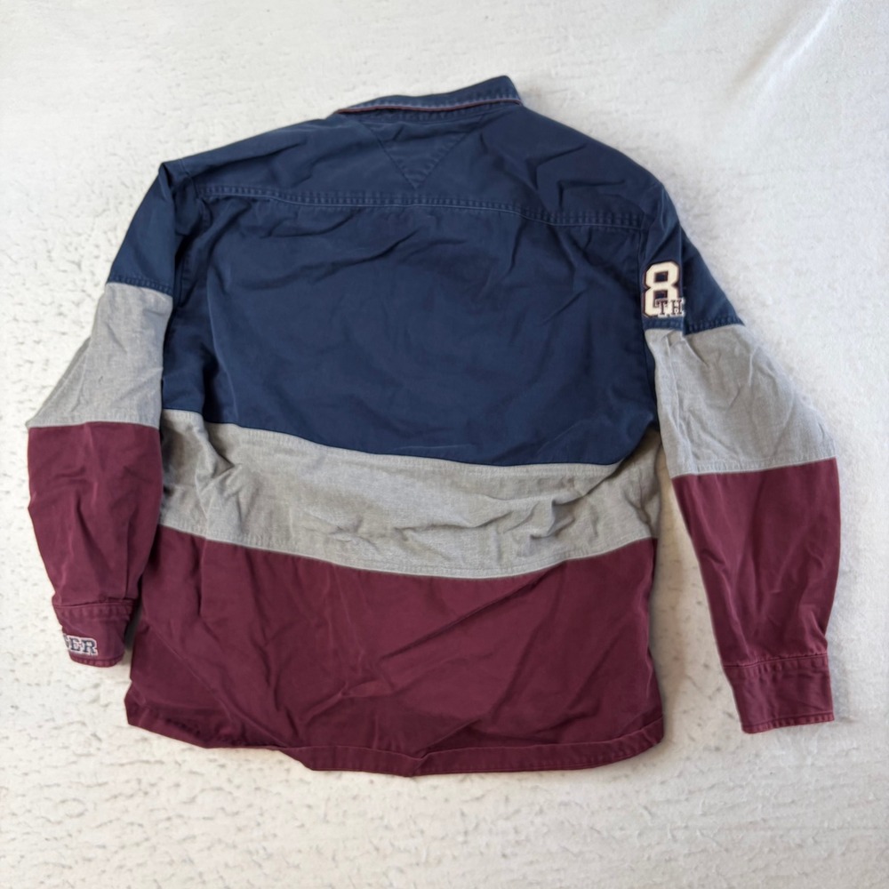 Tommy Hilfiger Rowing Rugby Shirt Mens Large Multicolor Colorblock Long Sleeve - Picture 3 of 5